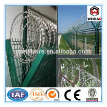 metal fencing with razor wire